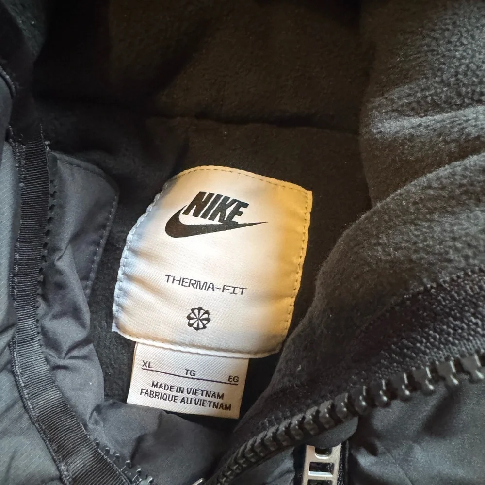 Nike Sportswear Therma-FIT Legacy Fleece Lined Hooded Jacket Black Size XL New - Picture 4 of 8